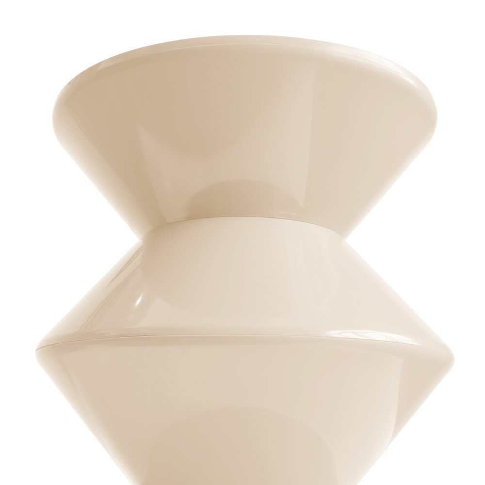Aura Modern Plastic Side End Table, Indoor/Outdoor Use, Ivory. Picture 11
