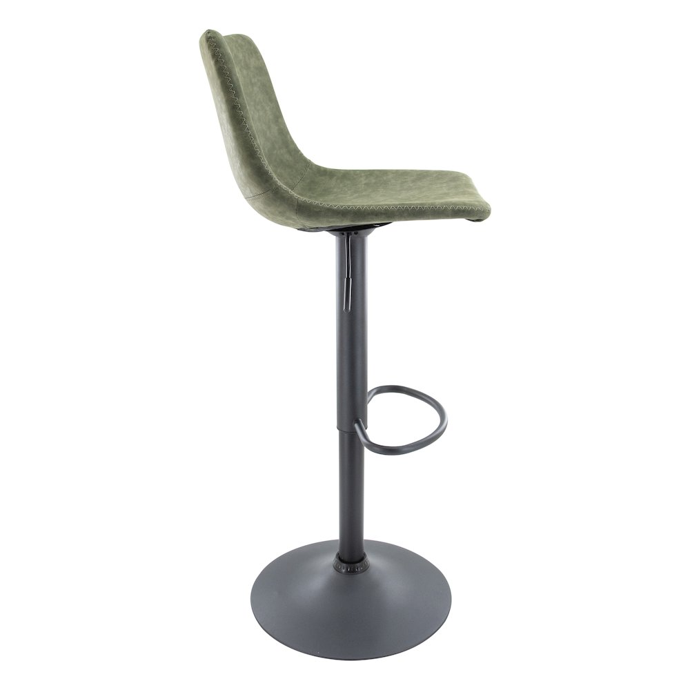 Tilbury Modern Adjustable Bar Stool in Olive Green. Picture 4