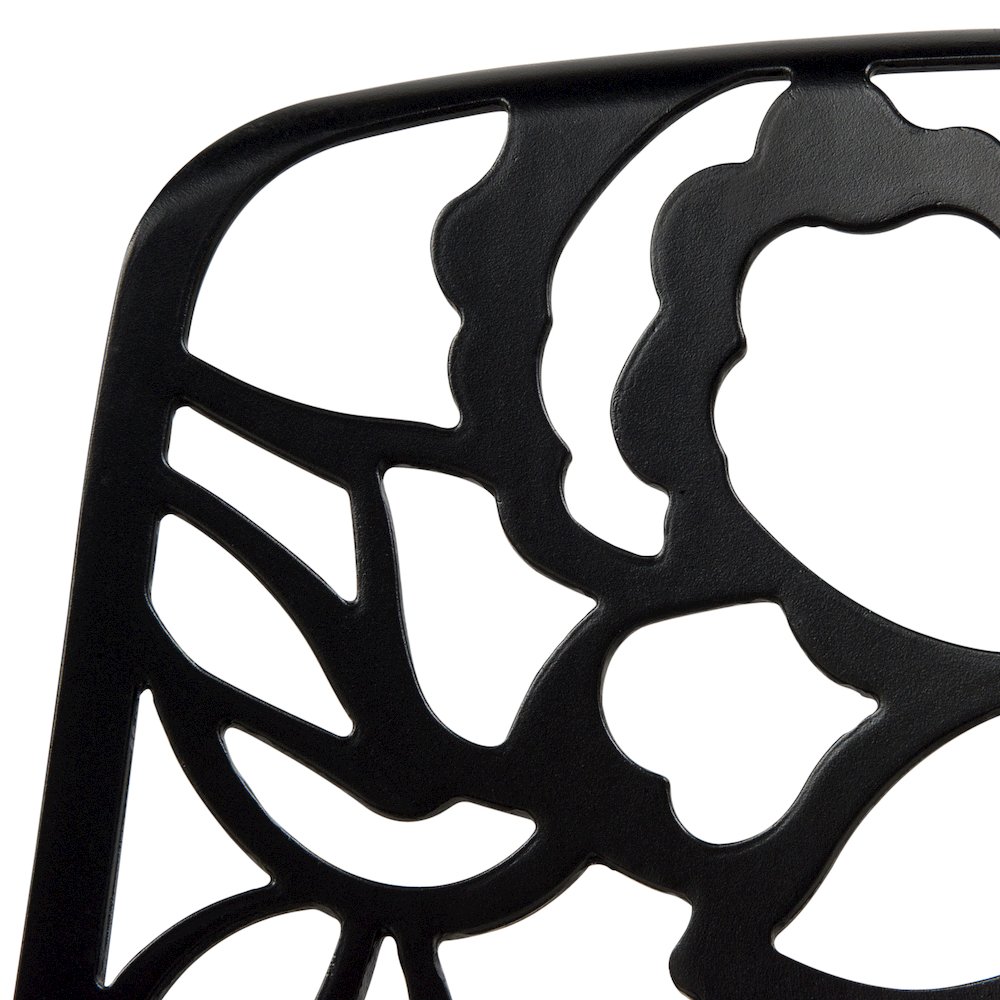 Devon Mid-Century Modern 3-Piece Aluminum Outdoor Patio Dining Set. Picture 12