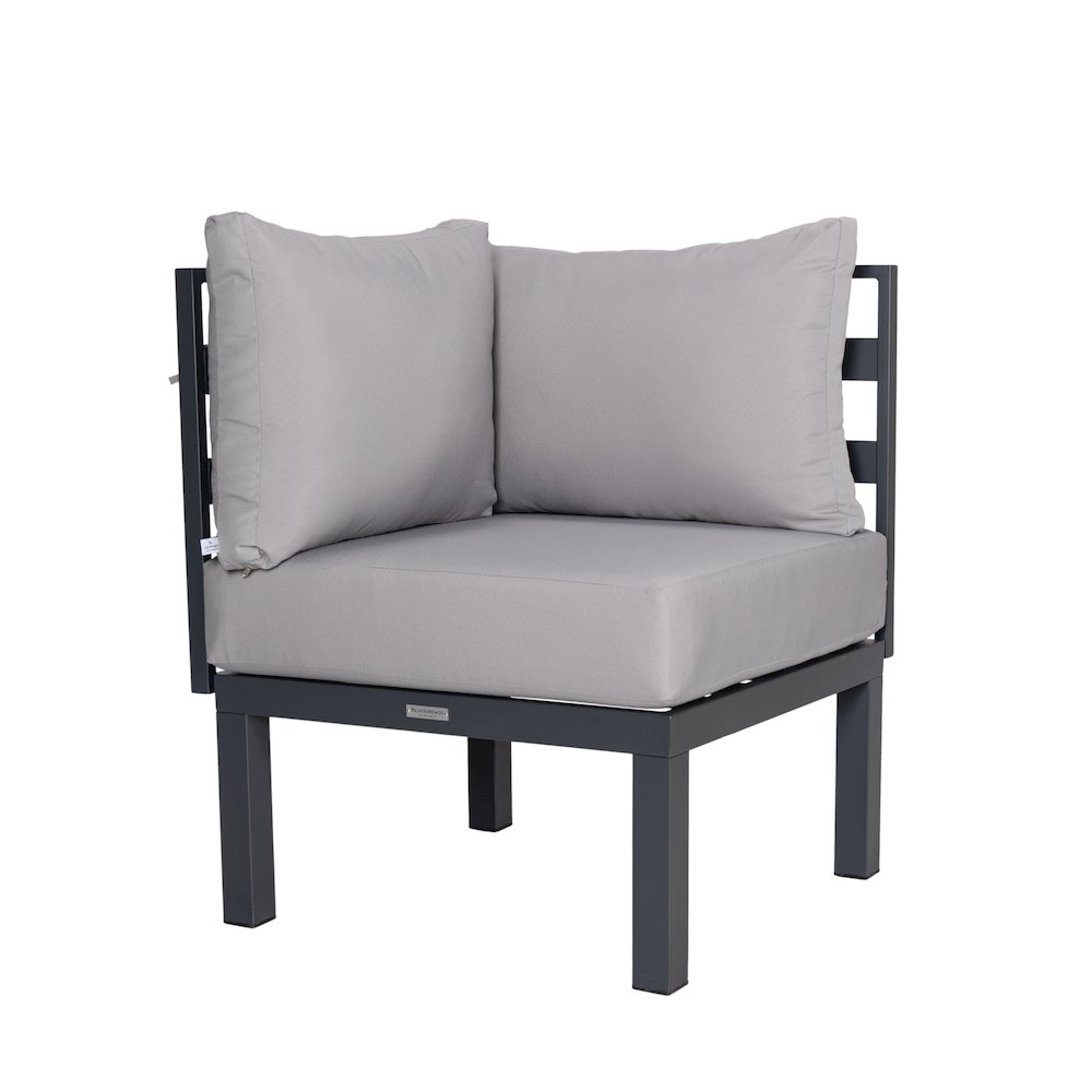 Chelsea 6-Piece Patio Sectional Black Aluminum With Cushions. Picture 24