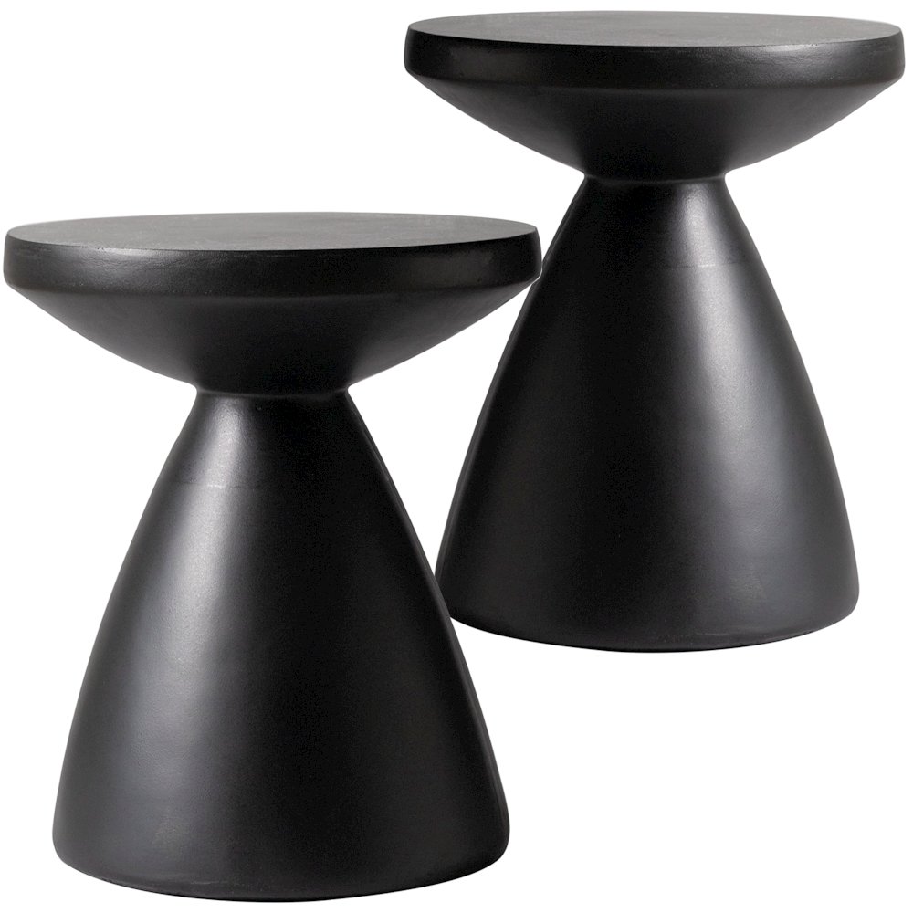 Dune Collection Fiberglass Outdoor Side Table in Black. Picture 21