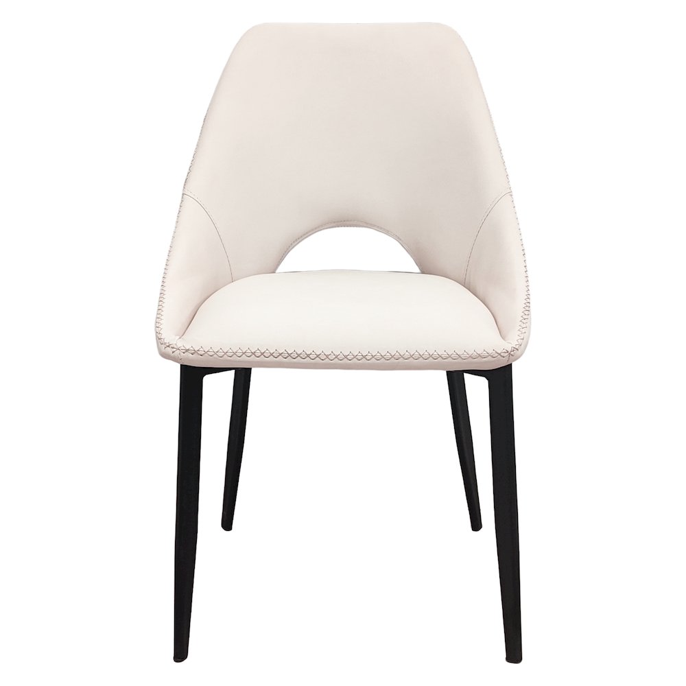 Amalfi Collection Modern Fabric Dining Chair in Coconut White. Picture 18