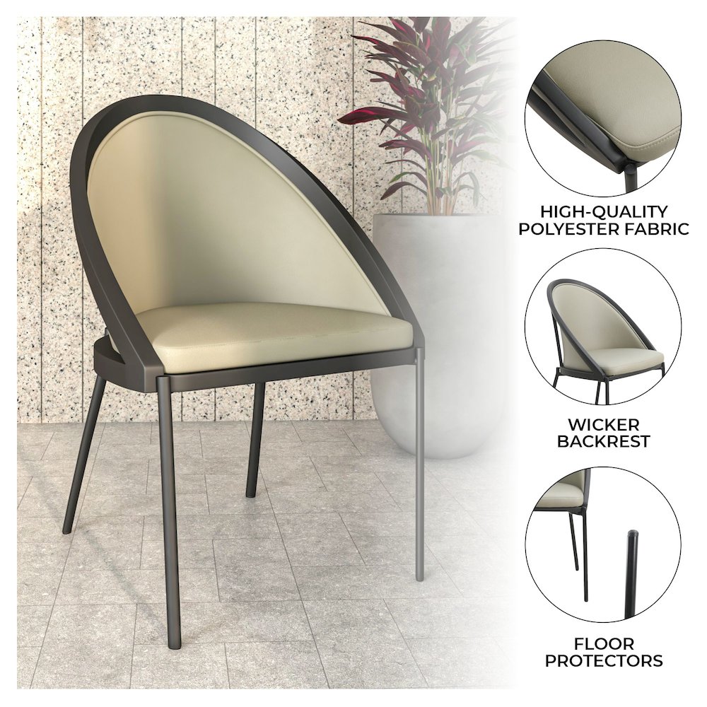 Urbane Collection Modern Dining Chair With Olive Green. Picture 26