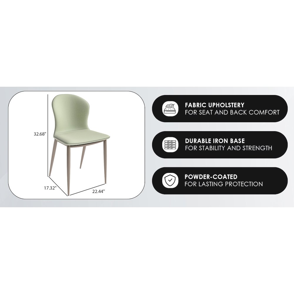 Mosaic Collection Modern Dining Chair in Light Grey - Set of 2. Picture 9