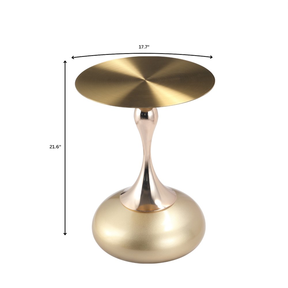Savoy Collection Modern End Table In Gold With Gold Top. Picture 10