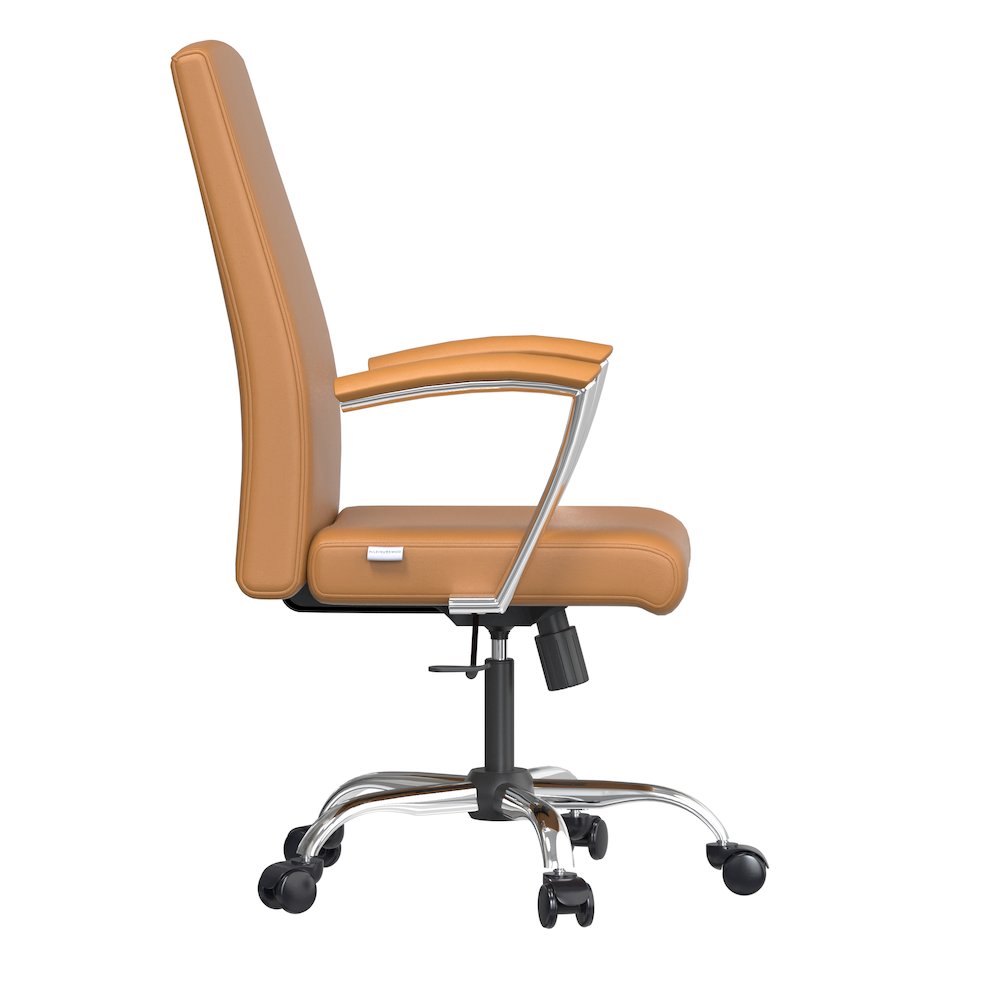 Evander Series Office Chair in Acorn Brown Leather. Picture 4