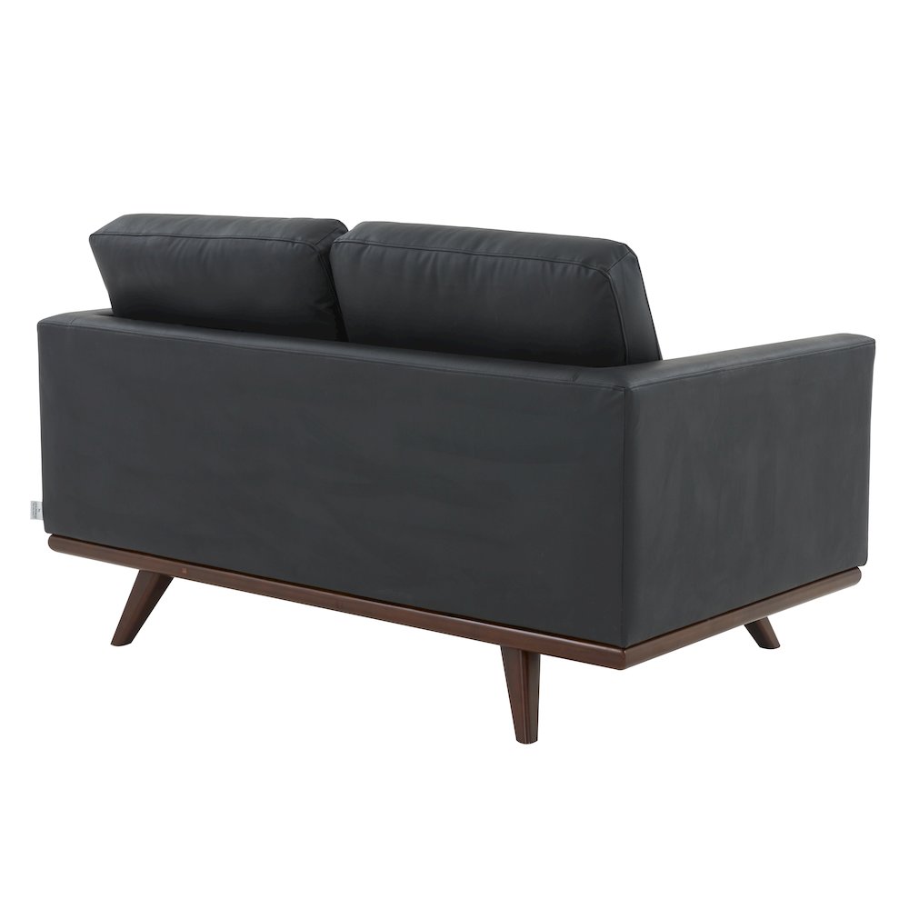 Chester Modern Leather Loveseat With Birch Wood Base. Picture 10