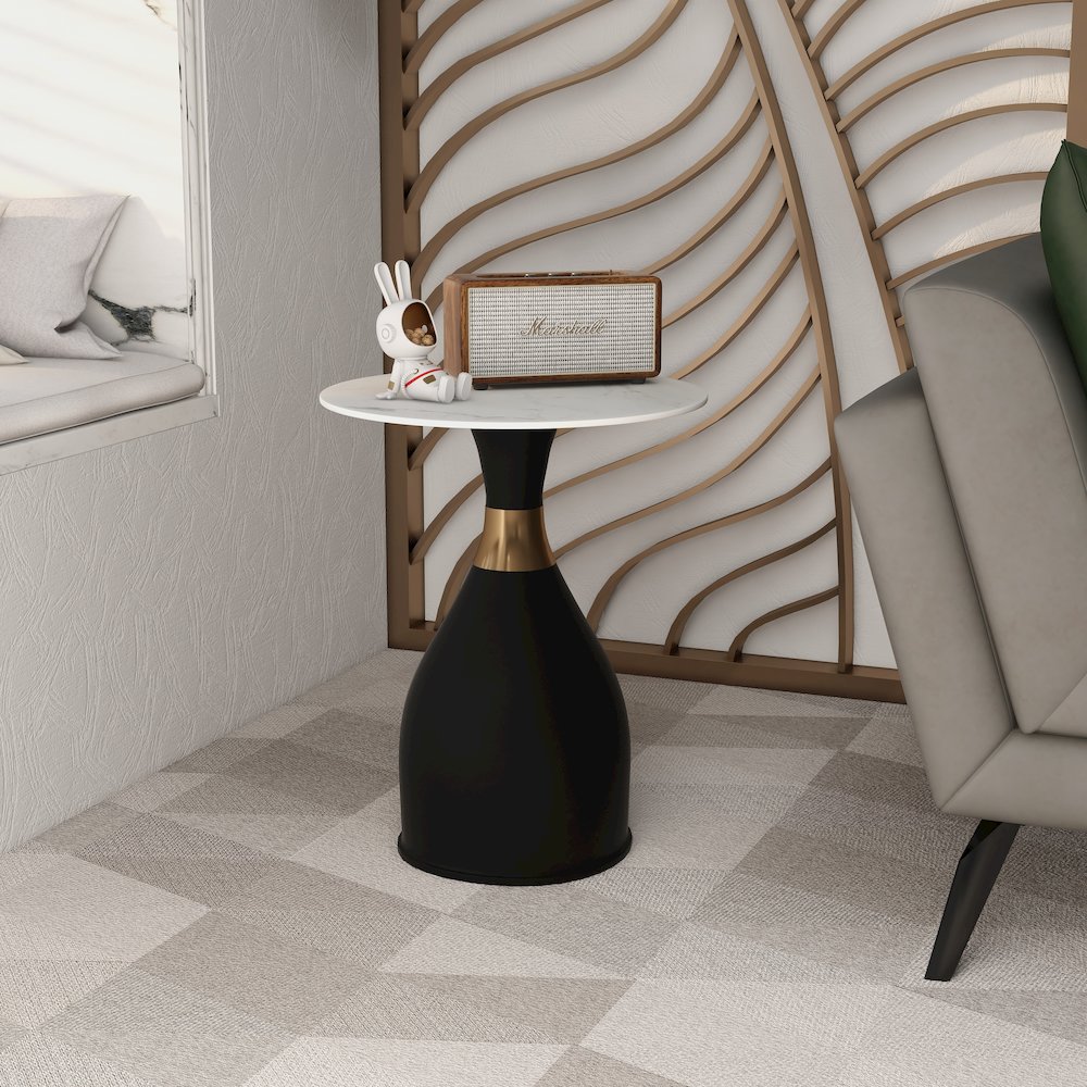 Bento Collection Modern End Table In Black. Picture 47