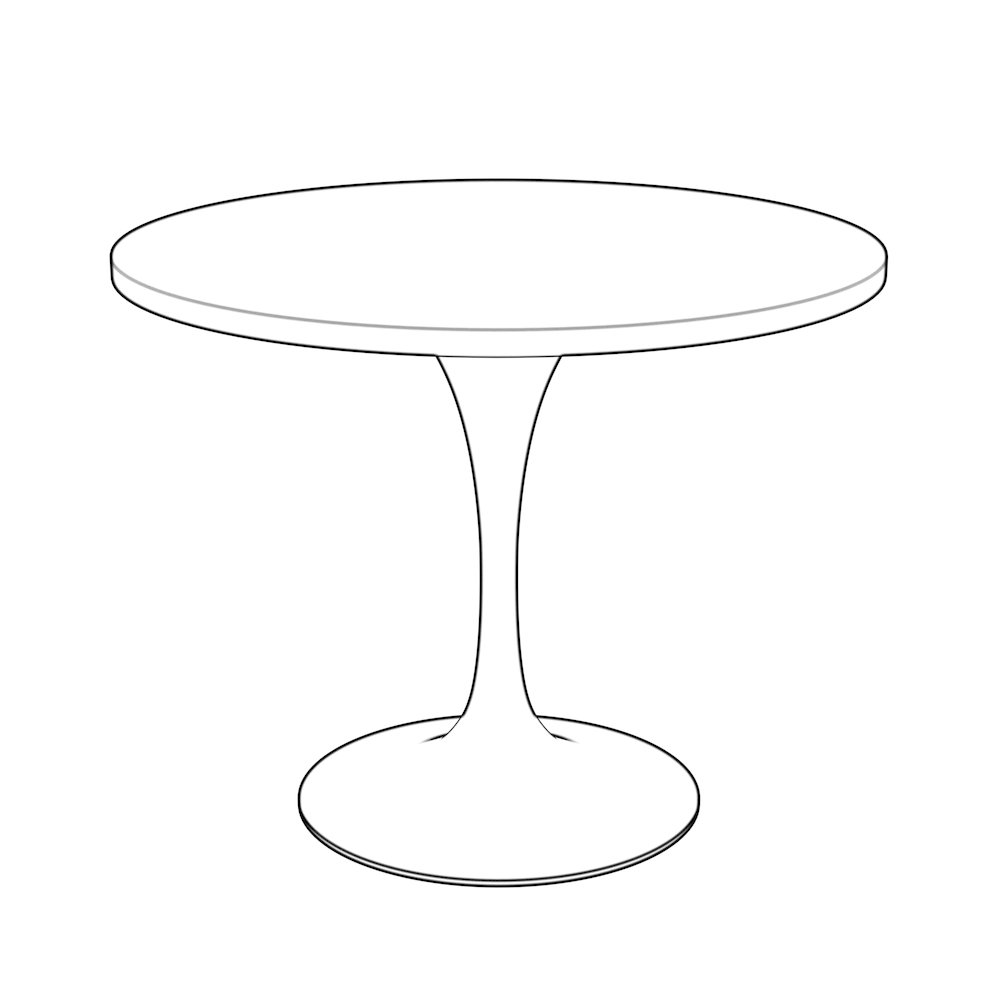 Verve Collection 36 Round Dining Table, White Base with Sintered Stone White Top. Picture 10