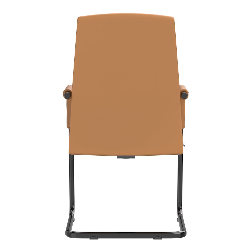 Evander Office Guest Chair in Acorn Brown Leather. Picture 17