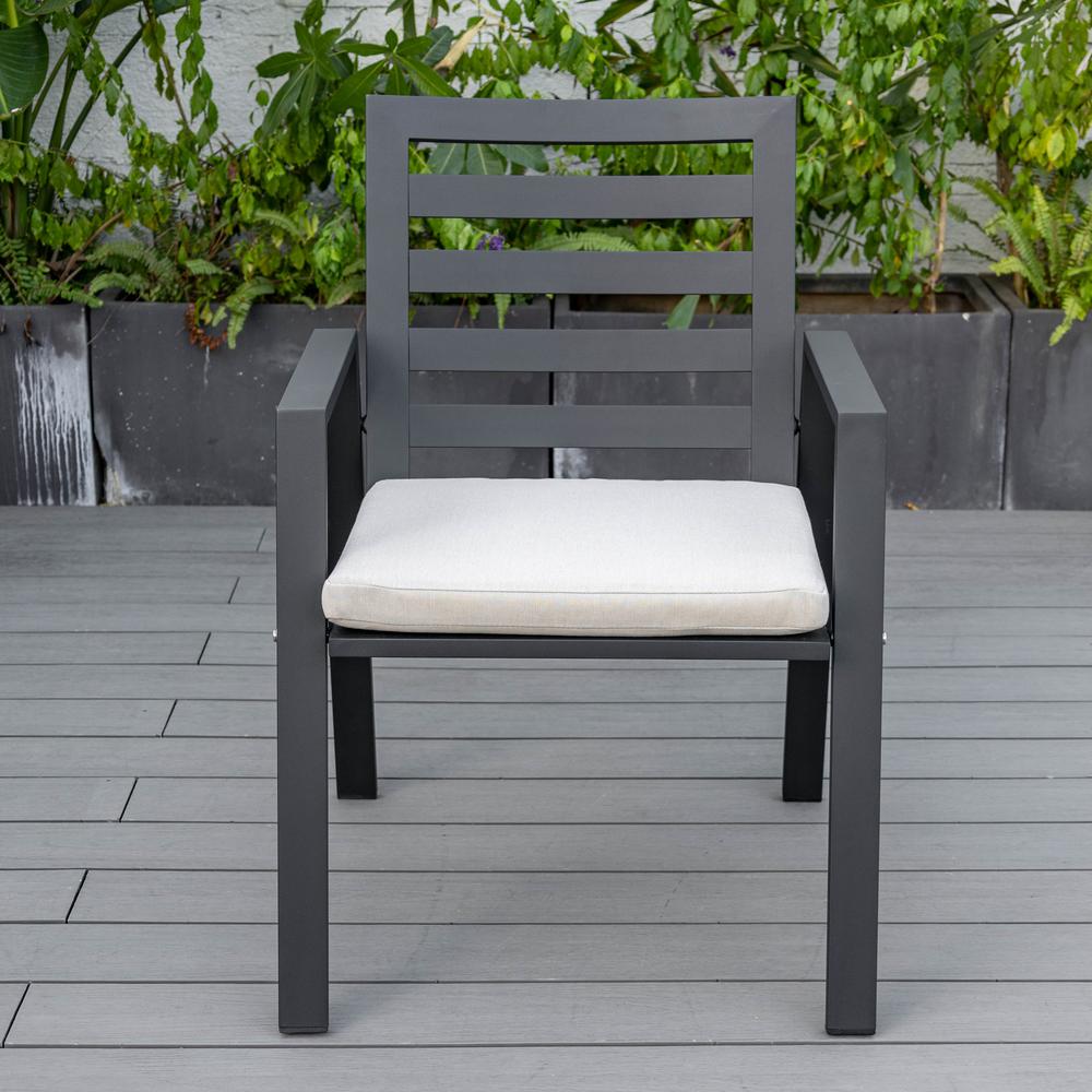 Chelsea Modern Patio Dining Armchair in Aluminum with Removable Cushions. Picture 14