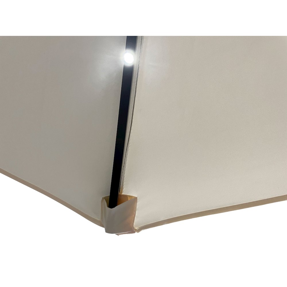 Sierra Outdoor Patio Umbrella with Base in Cream. Picture 13