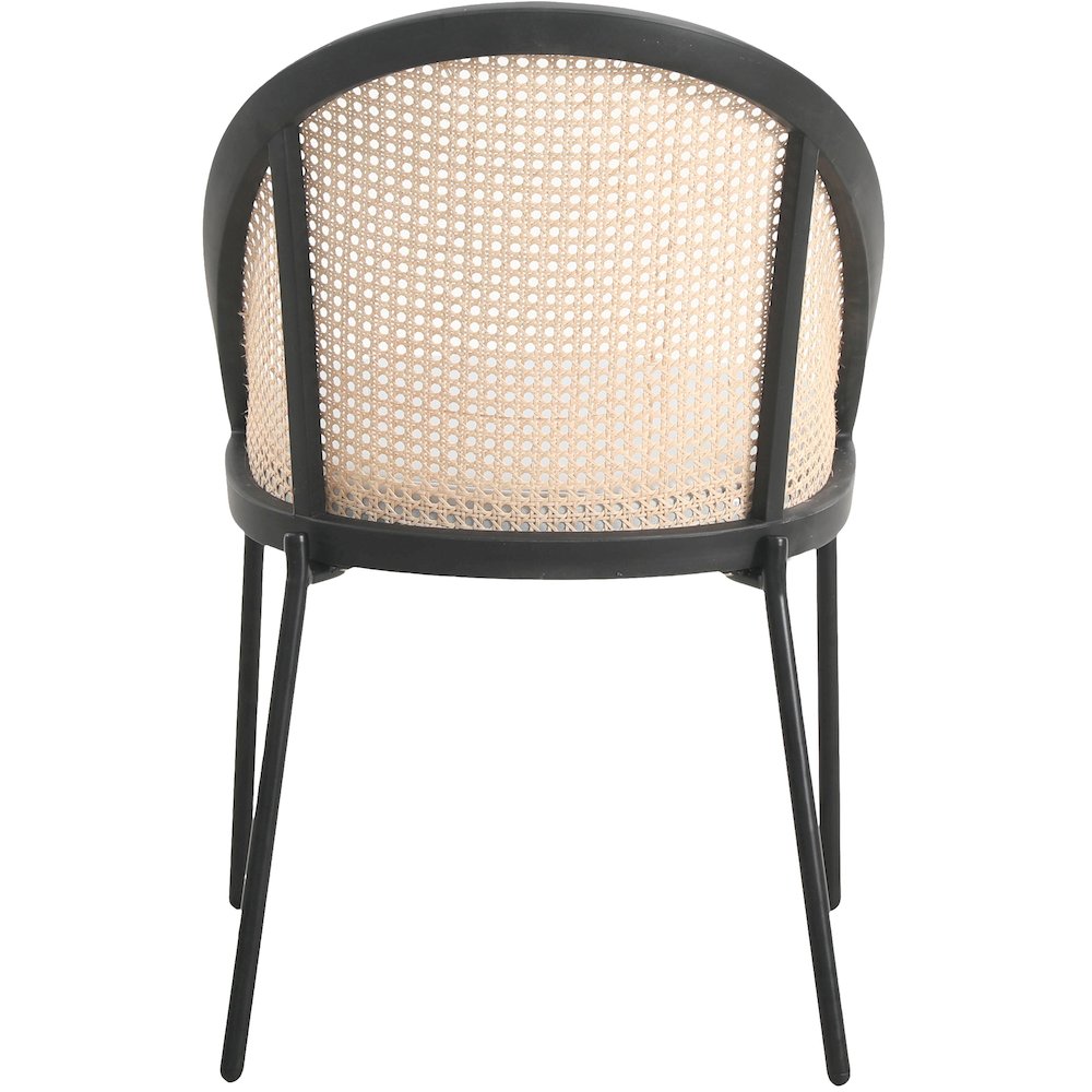 Urbane Collection Modern Dining Chair With Wicker back in Light Grey - Set of 4. Picture 4