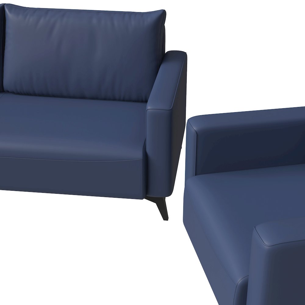 Inno Collection Sofa Set, 2 Single Seaters, and 3 seater In Dark Blue. Picture 12
