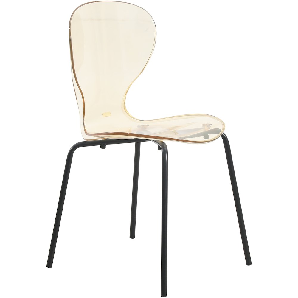 Modern Oyster Transparent Side Chair in Black Base. Picture 3