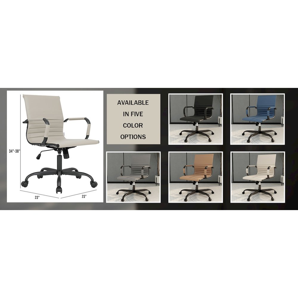 Harris Leather Home Office Chair in Tan With Black Frame. Picture 6