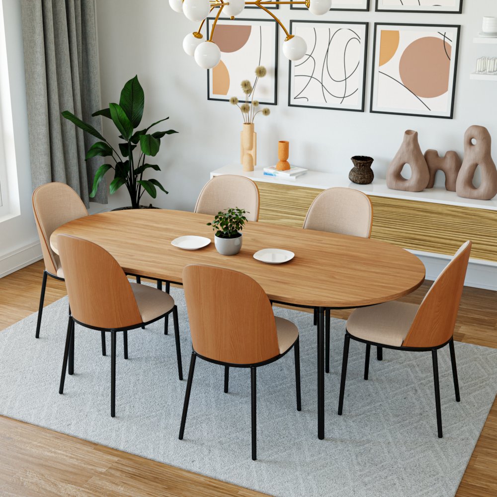 Tule Mid-Century Modern Dining Side Chair Set of 4. Picture 3