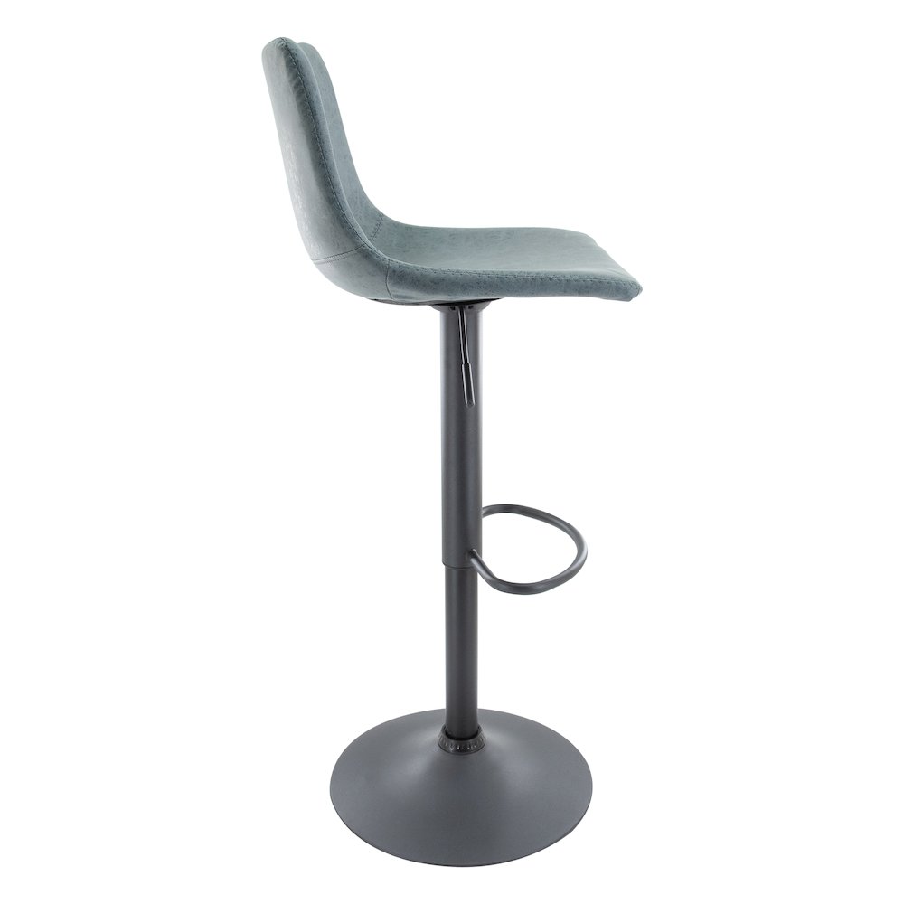 Tilbury Modern Adjustable Bar Stool in Peacock Blue. Picture 4