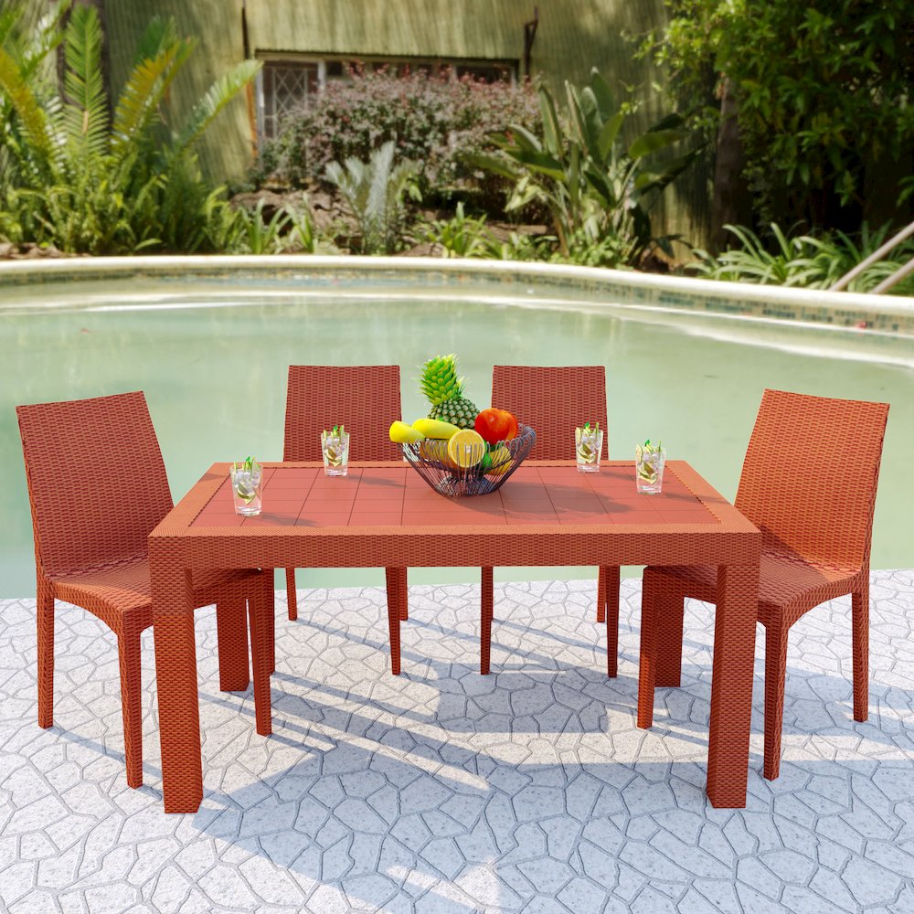 Weave Mace Indoor/Outdoor Dining Chair (Armless), Set of 4. Picture 2