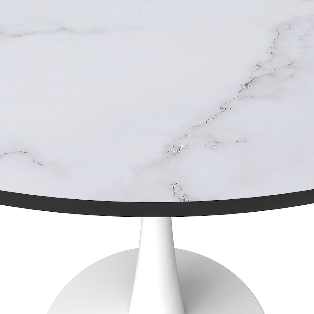 Bristol 31" round dining table White base with marbled MDF top. Picture 17