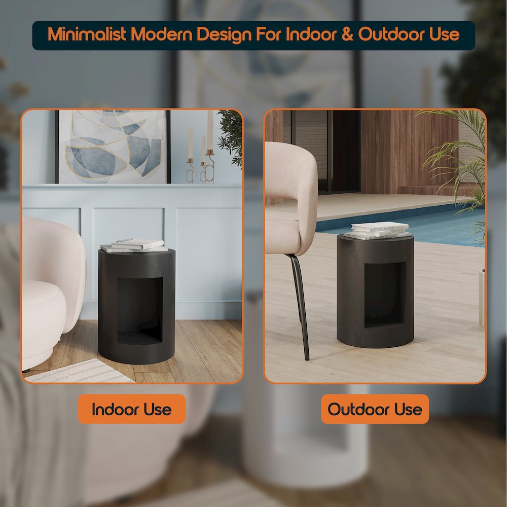 Modern Side End Table Nook Series In Black. Picture 7