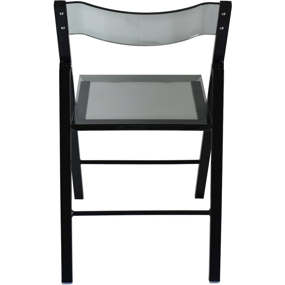 Menno Modern Acrylic Folding Chair Black Frame With Trans Black Seat Set of 2. Picture 8