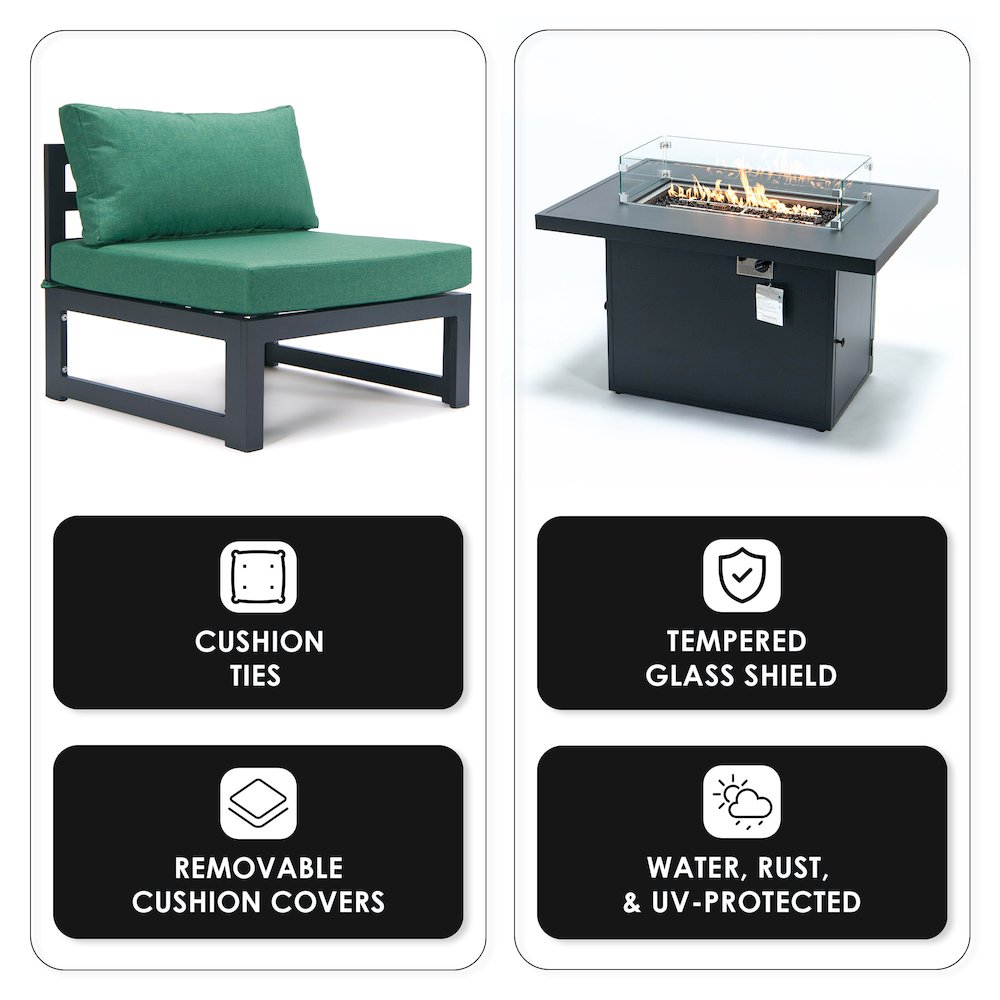 Chelsea 5-Piece Middle Patio Chairs and Fire Pit Table. Picture 2