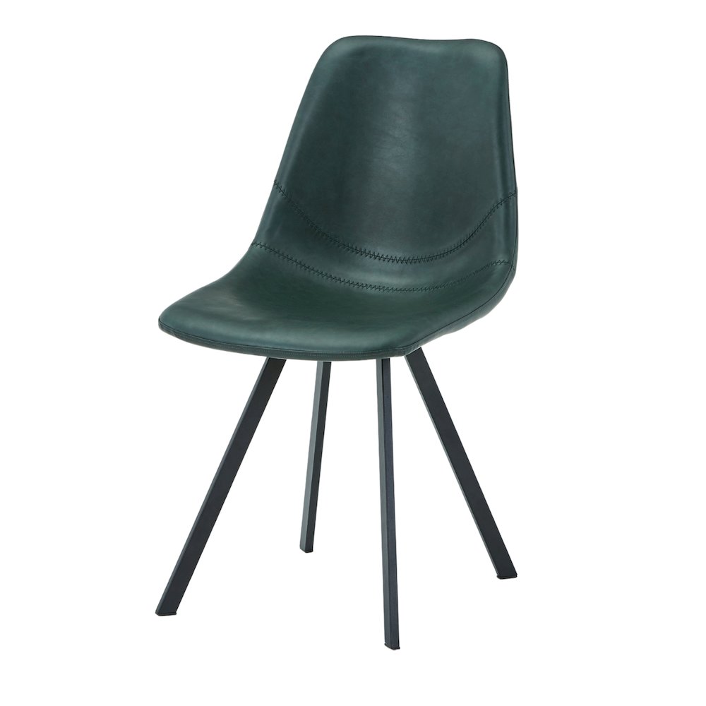 Markley Modern Leather Dining Chair With Metal Legs. Picture 13