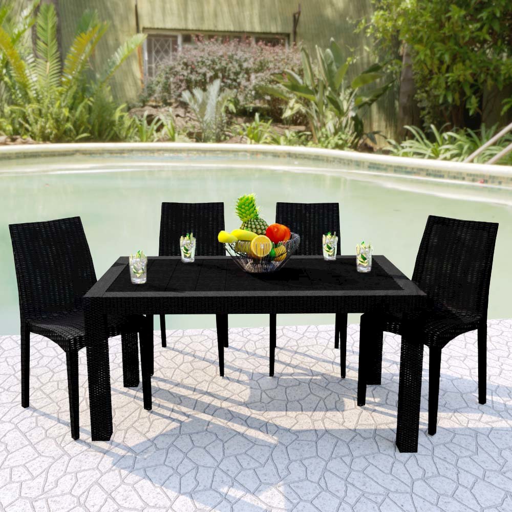 Weave Mace Indoor/Outdoor Dining Chair (Armless), Set of 4. Picture 2