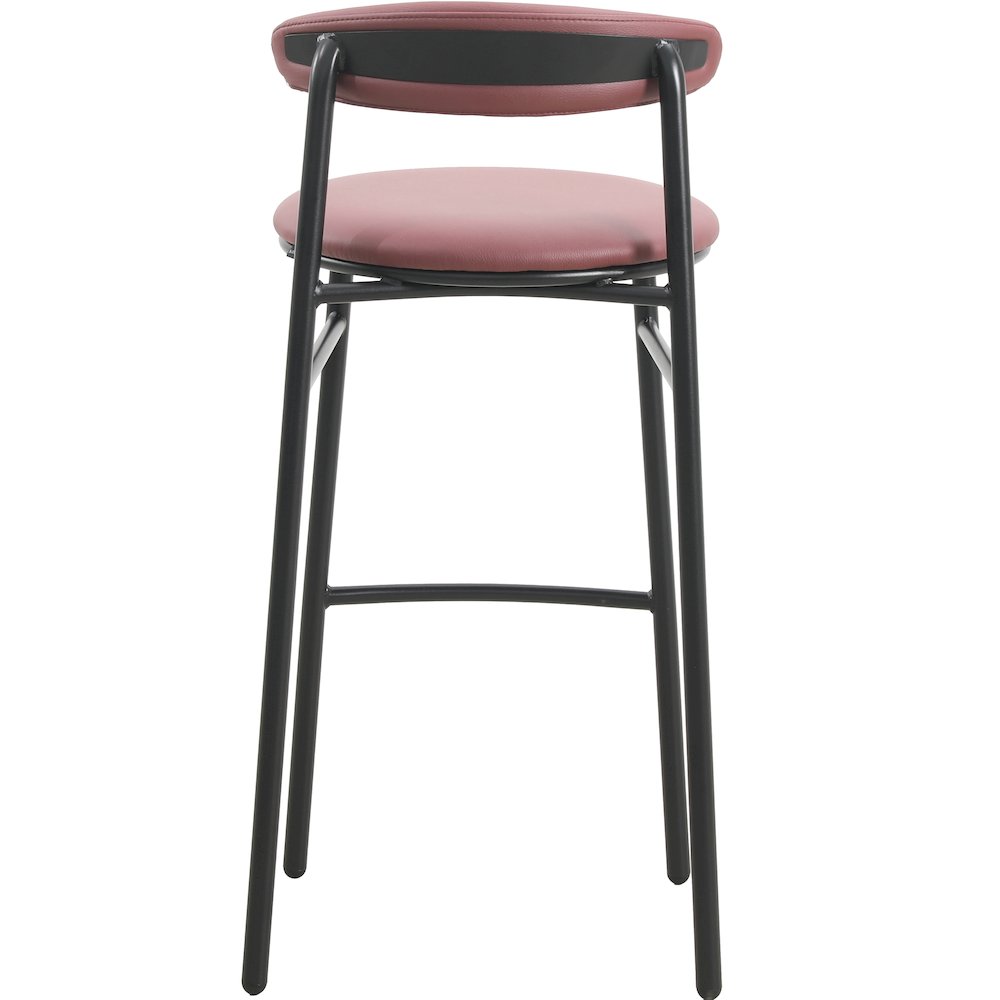 Lume Collection Modern Bar Stool in Burgundy. Picture 4