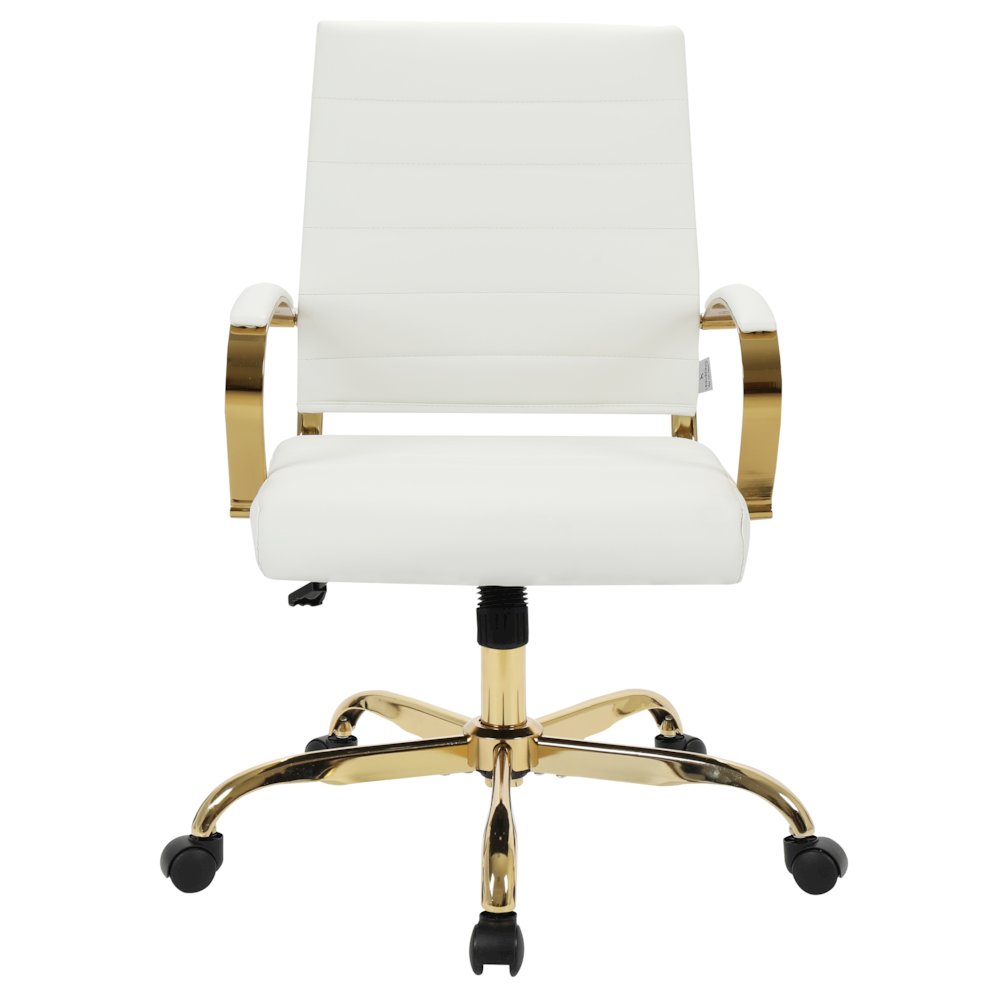 Benmar Home Leather Office Chair With Gold Frame. Picture 6