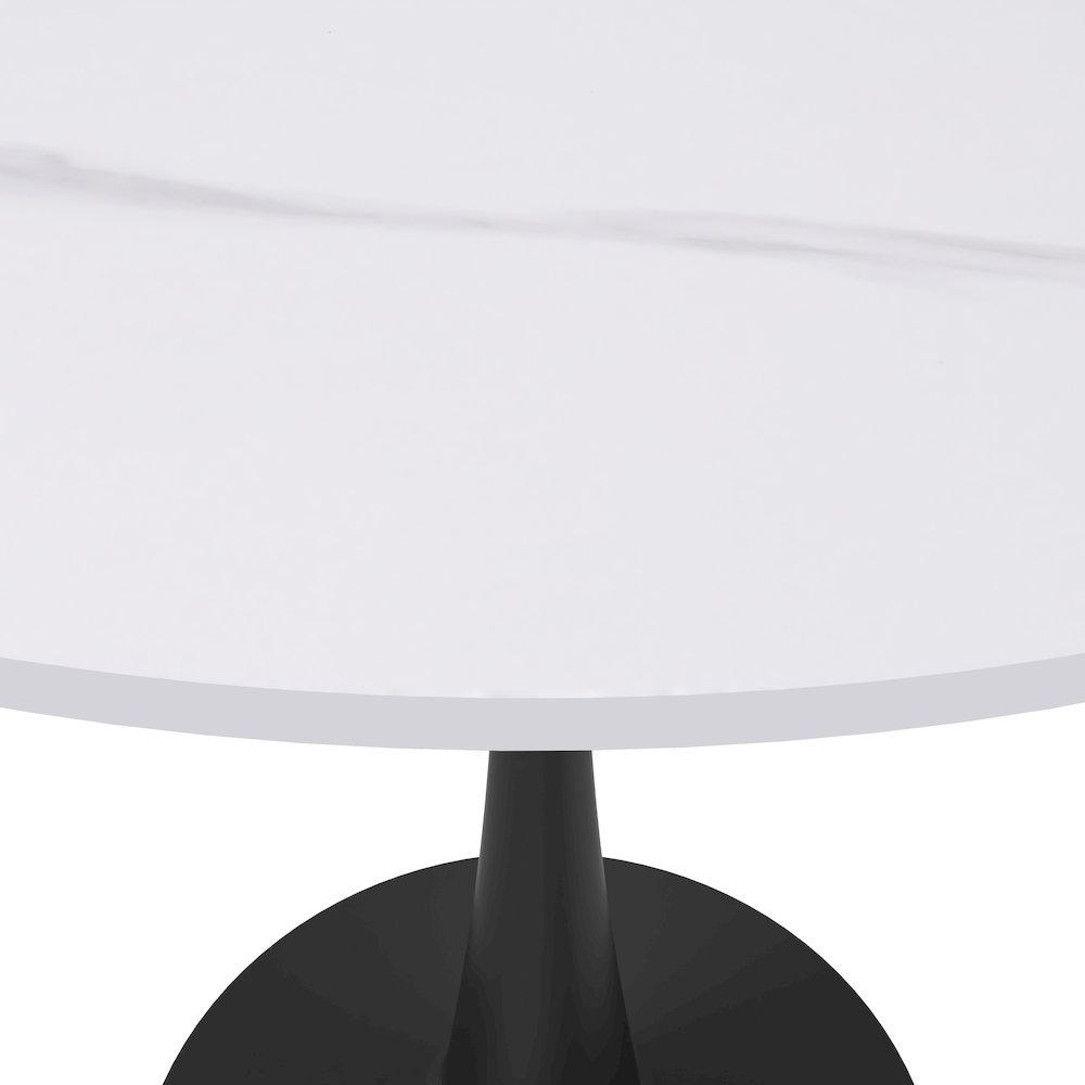 Bristol 35" round dining table Black base with White Sintered stone Top. Picture 9
