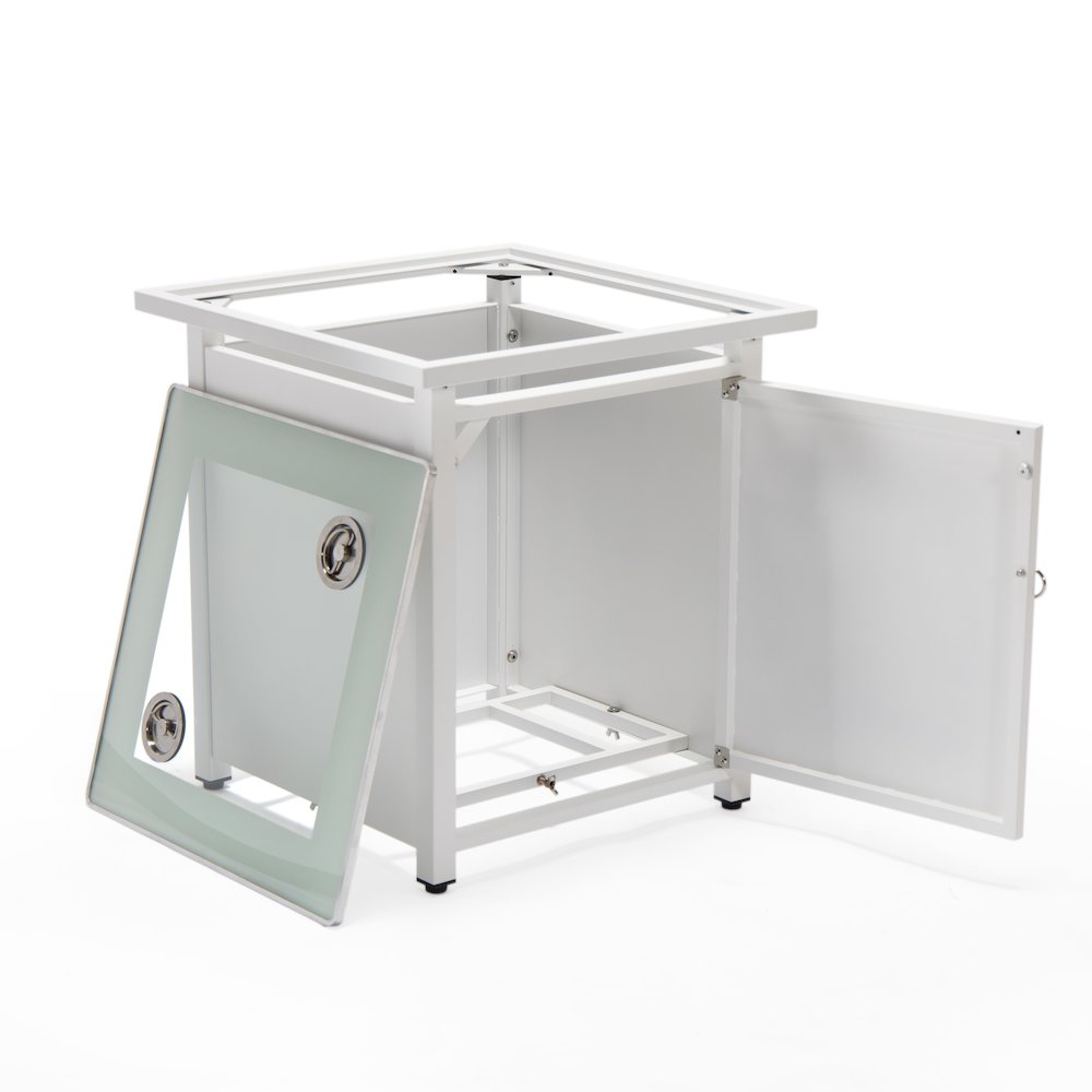 Walbrooke White Patio Square Tank Holder in White. Picture 14