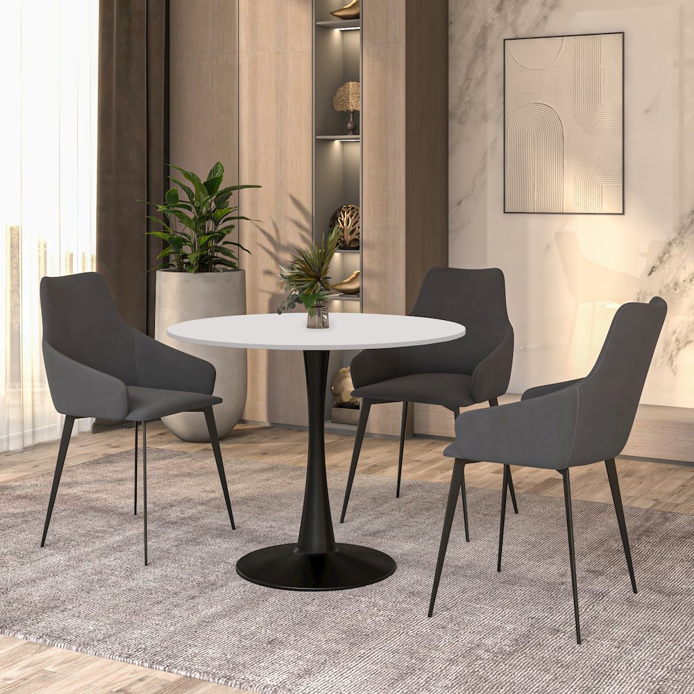Bristol Mid-Century Modern Round Dining Table. Picture 25