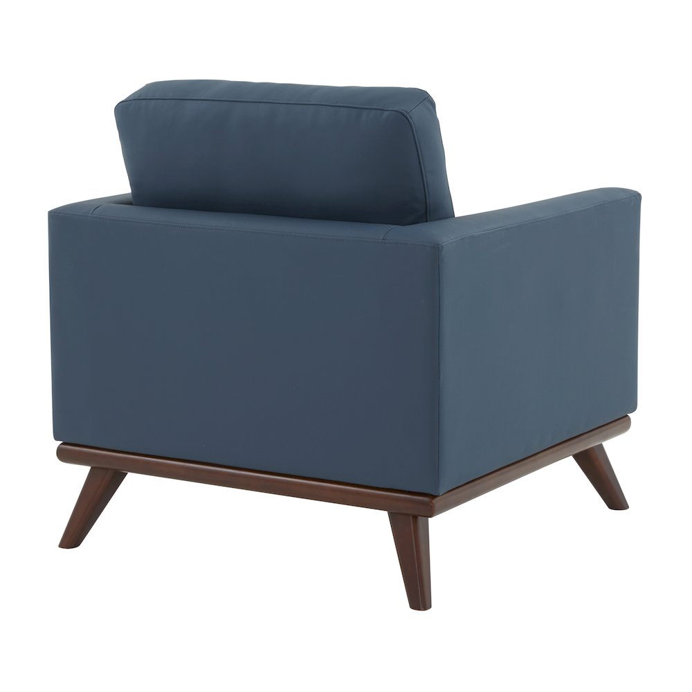 Chester Modern Leather Accent Arm Chair With Birch Wood Base. Picture 11
