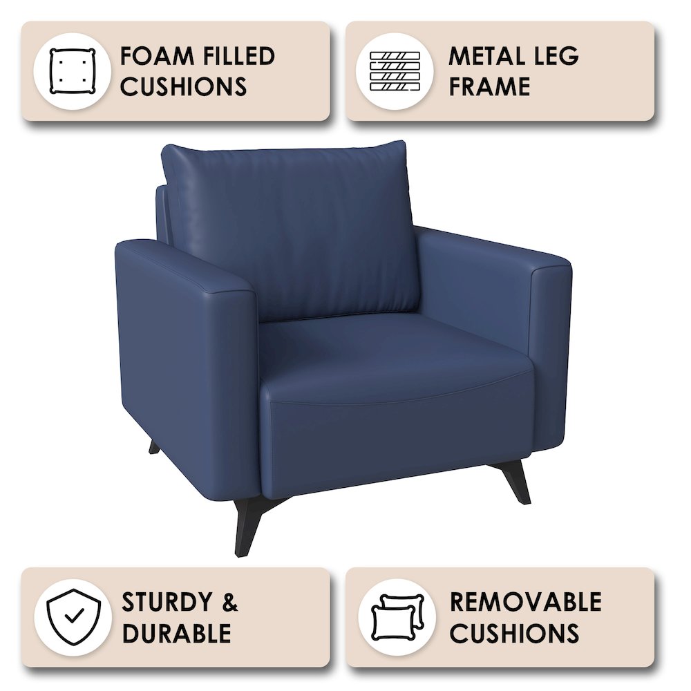 Inno Collection Single Seater Sofa In Dark Blue. Picture 6