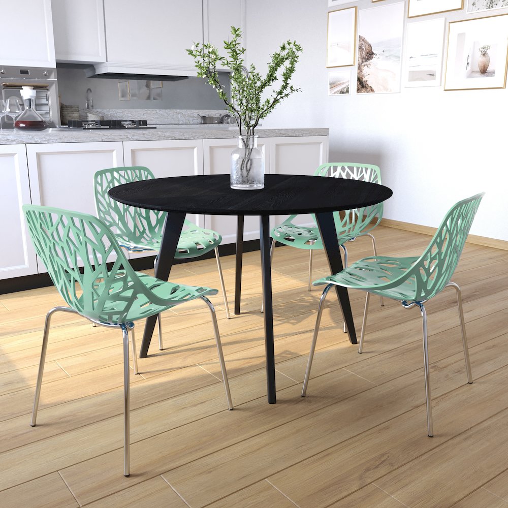 Modern Asbury Dining Chair w/ Chromed Legs, Set of 2. Picture 20