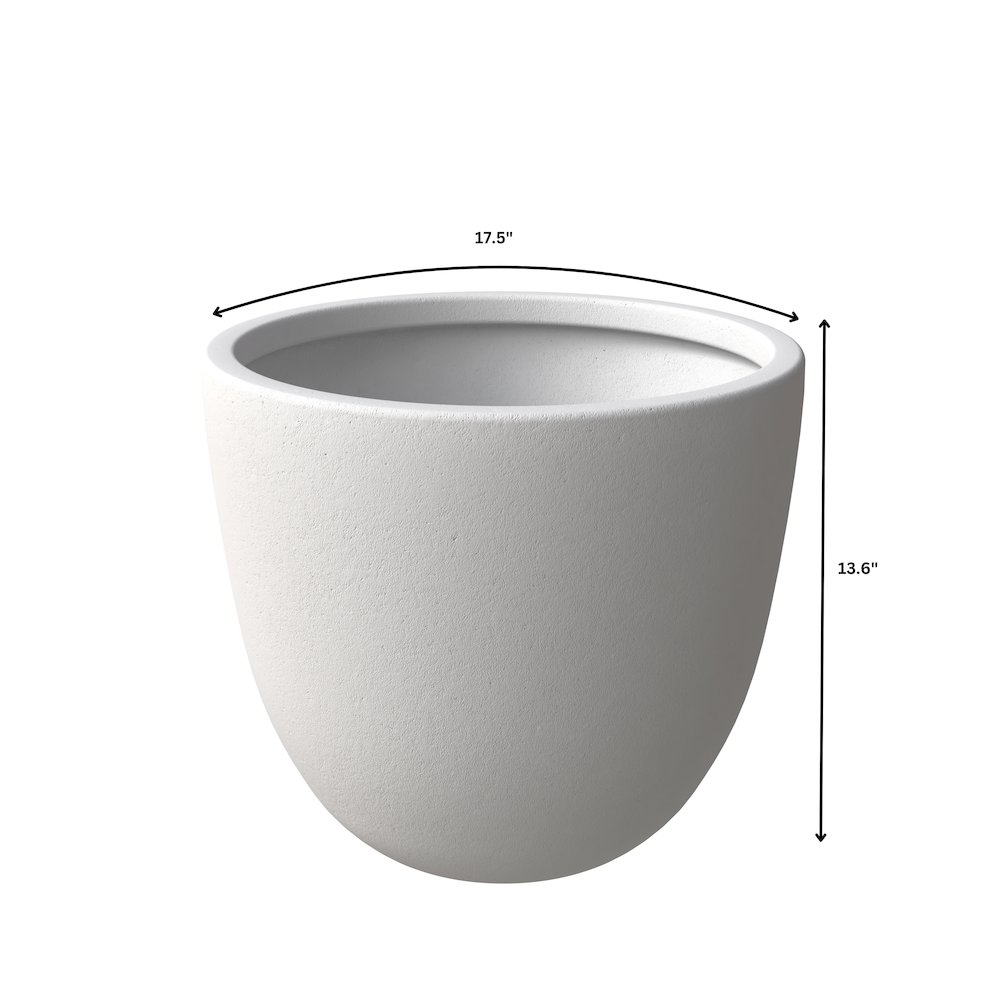 Dahlia Series Poly Stone Planter in White 17.5 Dia, 13.6 High. Picture 6