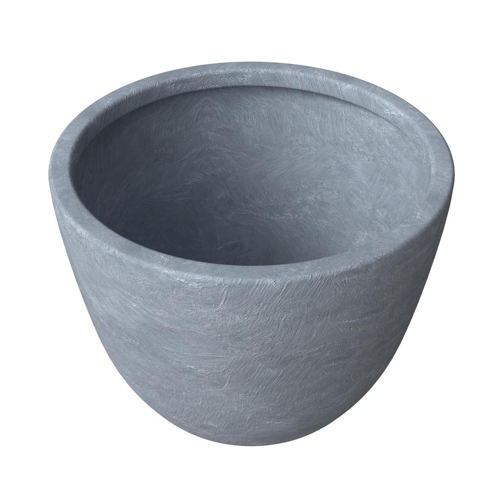 Dahlia Series Poly Stone Planter in Aged Concrete 17.5 Dia, 13.6 High. Picture 4