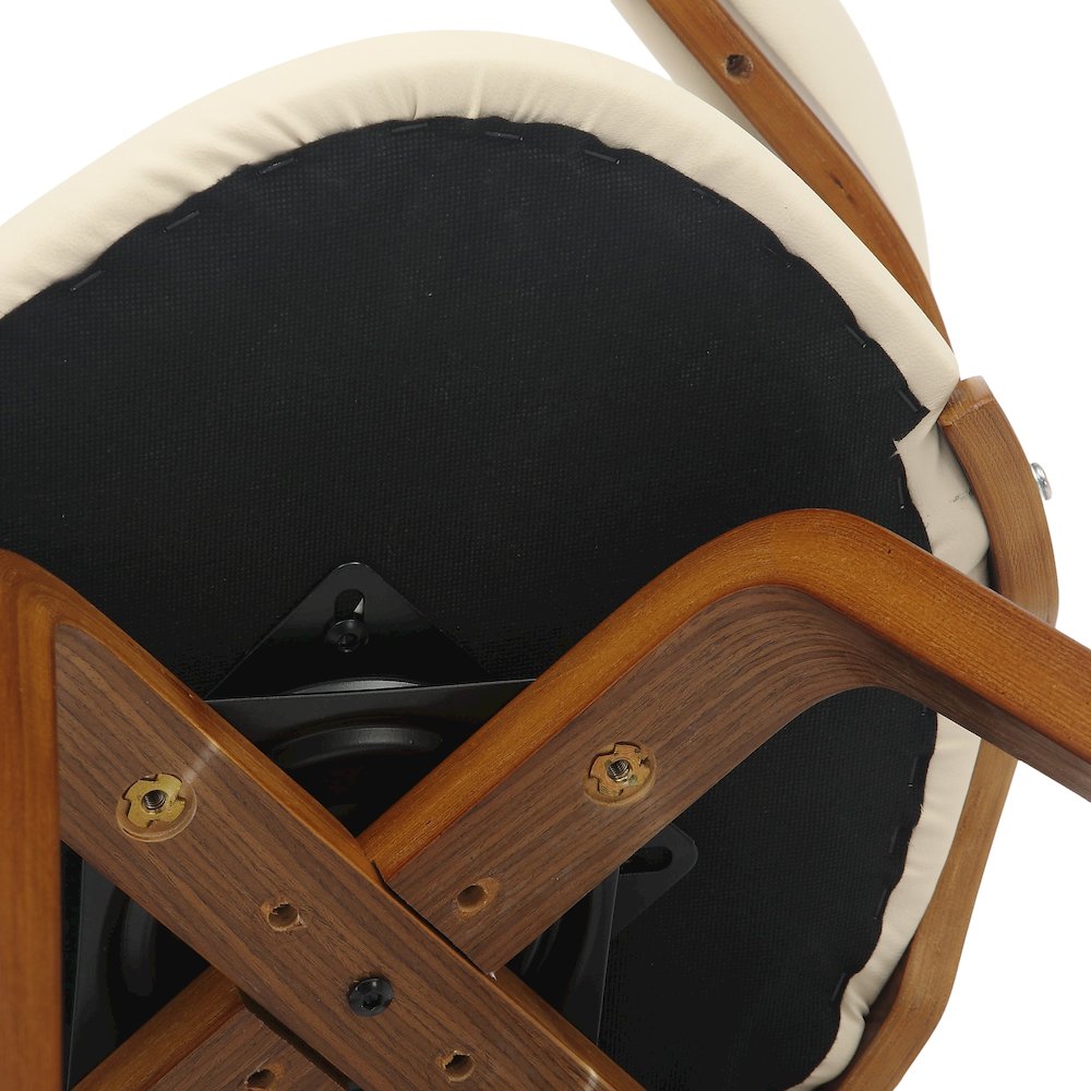 Modern Wooden Dining Chair, Walnut Frame in Taupe Klyne Collection By LeisrueMod. Picture 15
