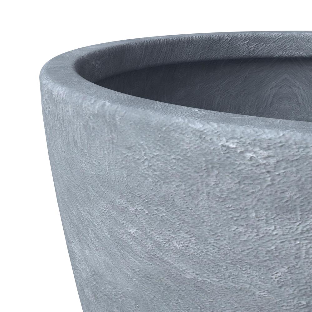 Dahlia Series Poly Stone Planter in Aged Concrete 17.5 Dia, 13.6 High. Picture 5