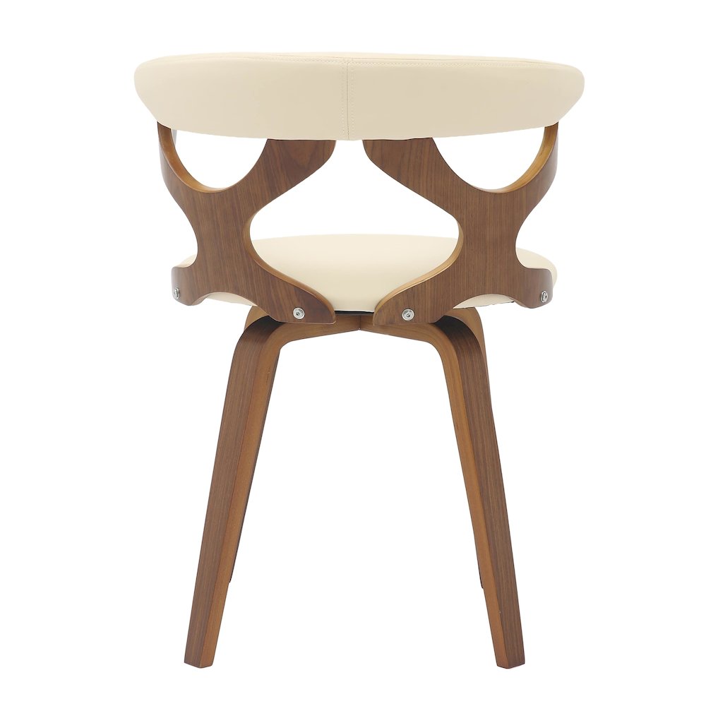 Modern Wooden Dining Chair, Walnut Frame in Taupe Klyne Collection By LeisrueMod. Picture 12