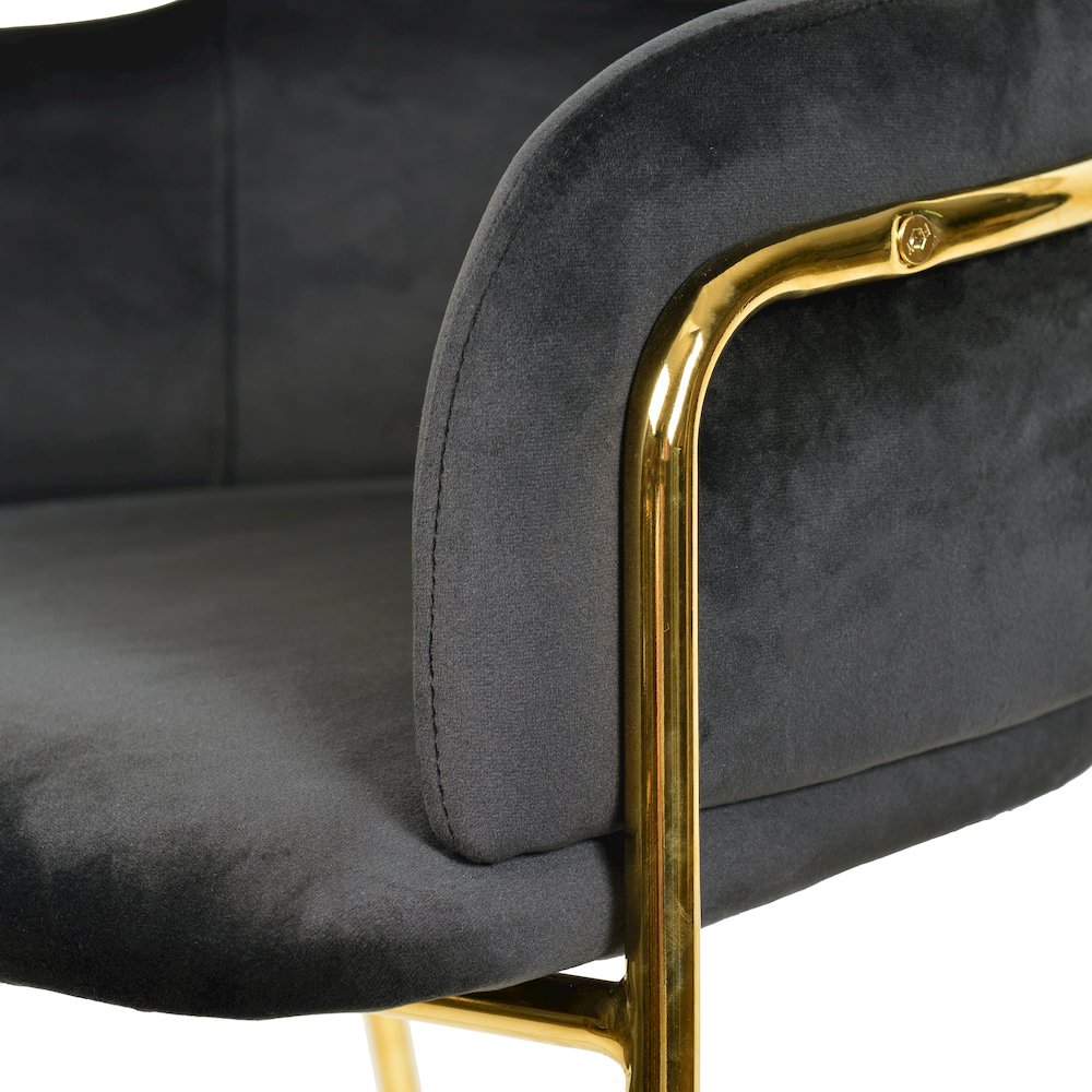 Axis Collection Modern Gold Bar height Chair in Black. Picture 15