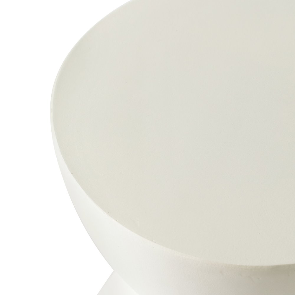 Loft Collection Fiberglass Outdoor Side Table in White. Picture 20
