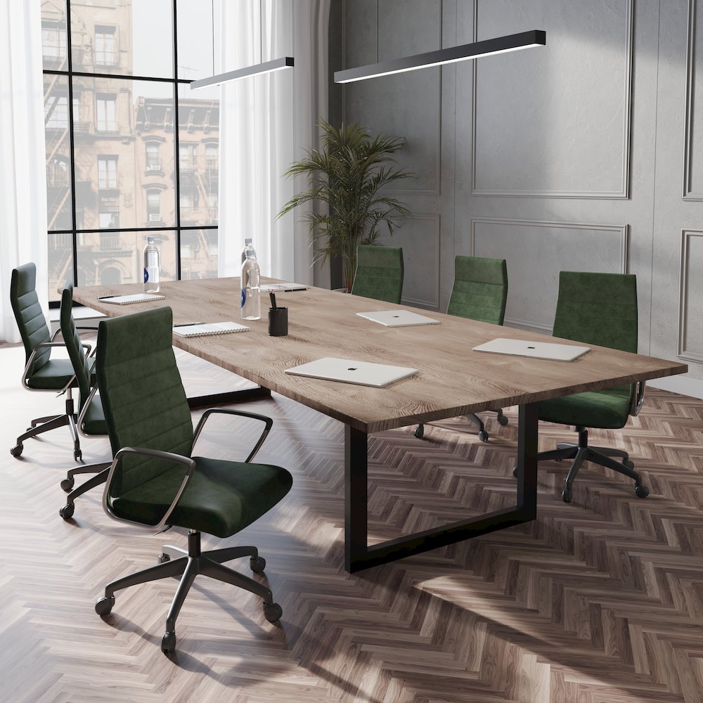 Hilton Leather Office Chair in Green. Picture 8