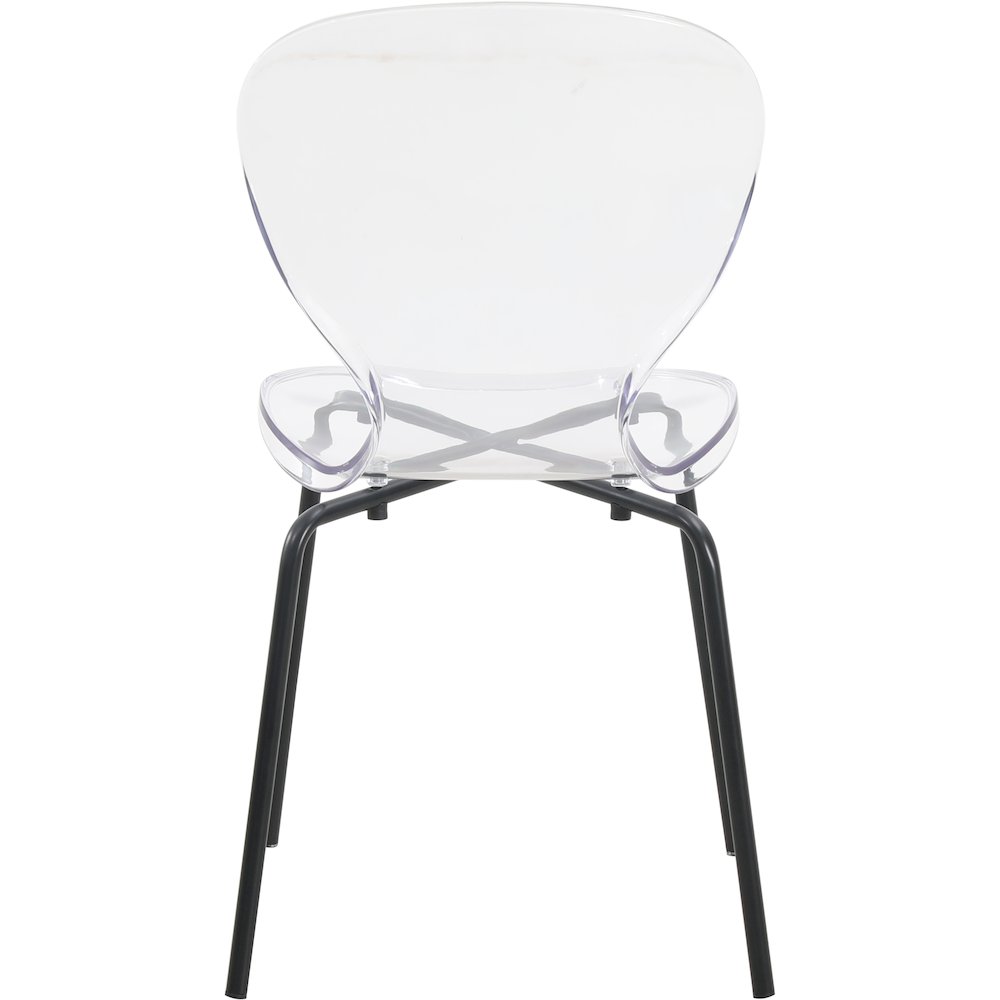 Modern Oyster Transparent Side Chair in Black Base set of 4. Picture 9