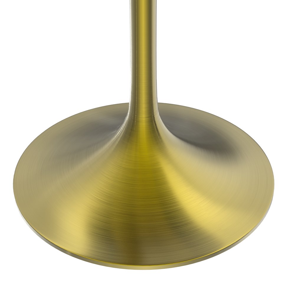 Verve Collection 27" Round Dining Table, Brushed Gold Base with Black MDF Top. Picture 10
