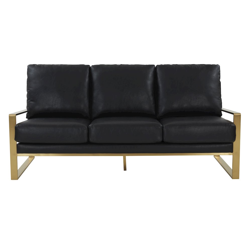 Jefferson Modern Design Leather Sofa With Gold Frame. Picture 3