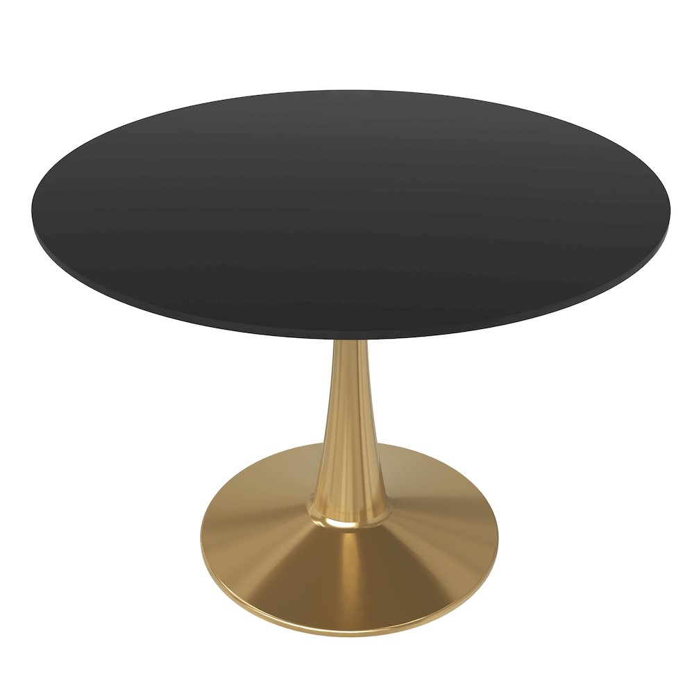 Bristol 40" round dining table Gold Base With Black Top. Picture 2