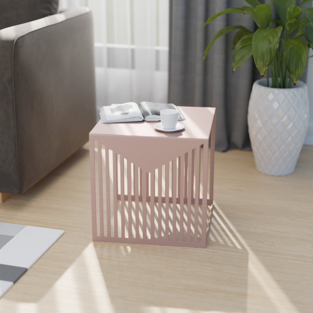 Cisco Modern Square Steel Side Table with Powder Coated Finish. Picture 2